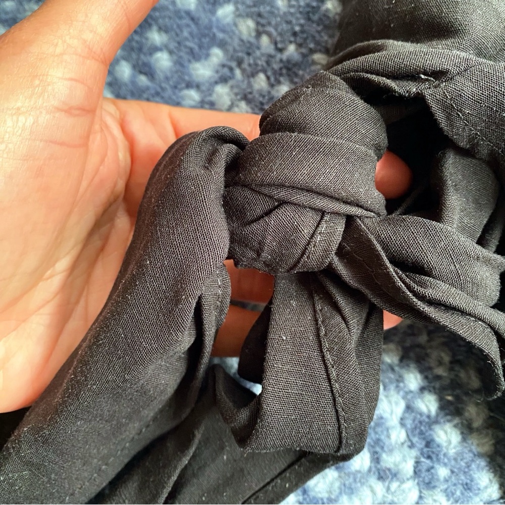 🖤 ZARA BOHO BLACK ASYMMETRICAL SIDE TIE HIGH WAIST MIDI SKIRT! - Picture 8 of 13